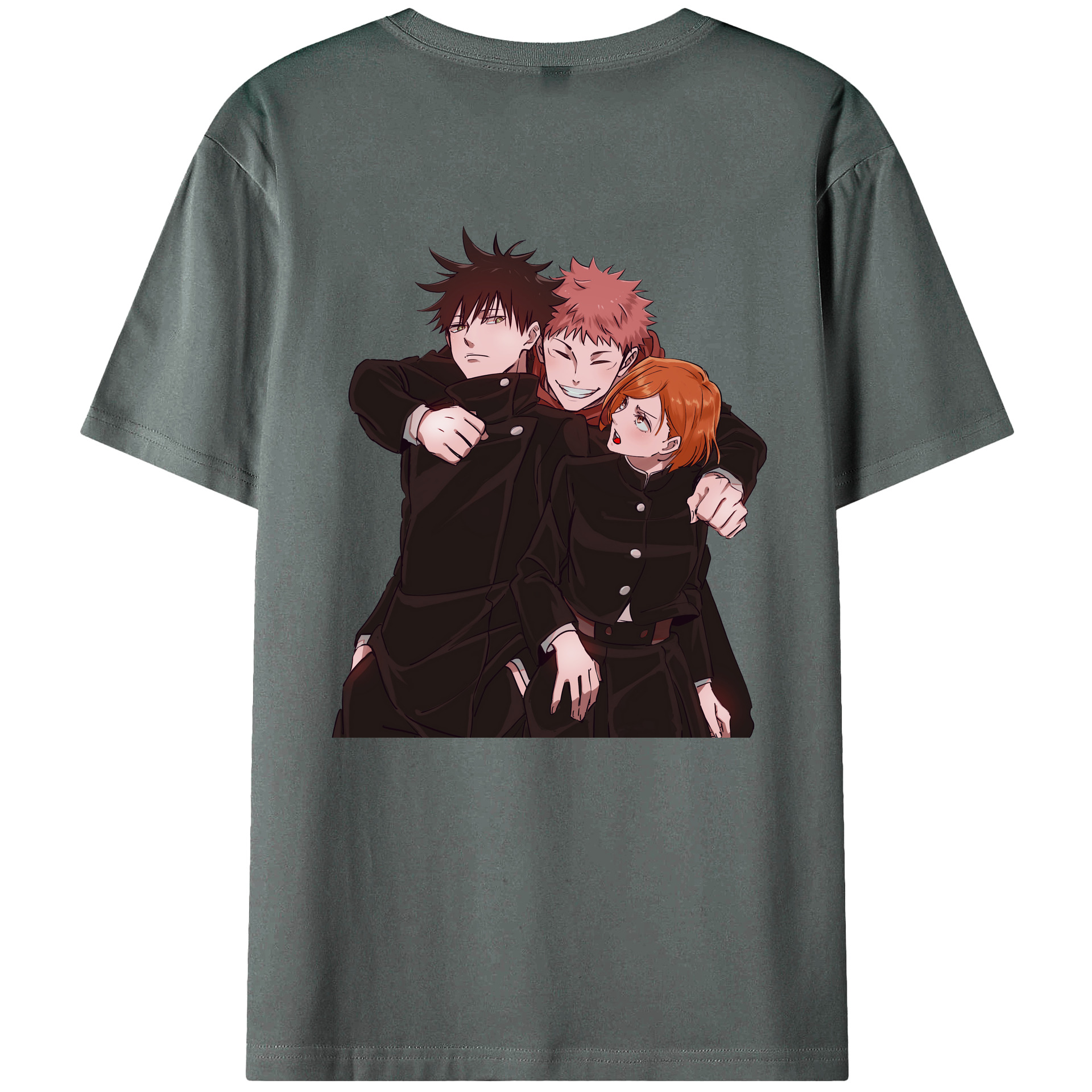 （画像用） 呪術廻戦 Jujutsu Kaisen 綿100％ メンズ半袖Tシャツ（バックプリント） 通気性